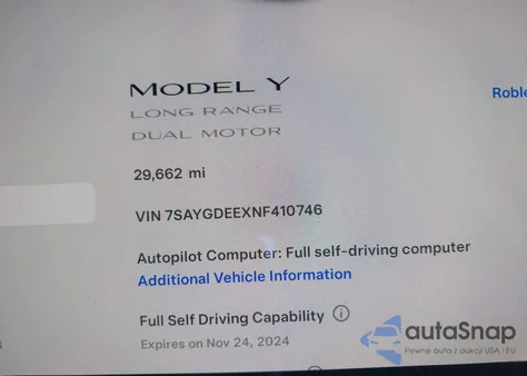 2022 Tesla Model Y Long Range Dual Motor All-Wheel Drive from USA, damaged, VIN 7SAYGDEEXNF410746